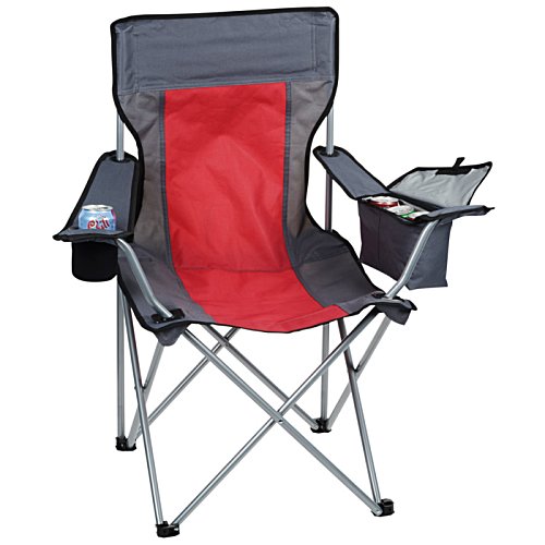 Additional Image 1 - a red and black folding chair