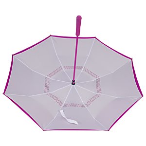 Additional Image 2 - a white umbrella with pink trim