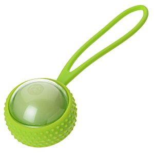 Additional Image 4 - a green ball shaped object with a rubber strap