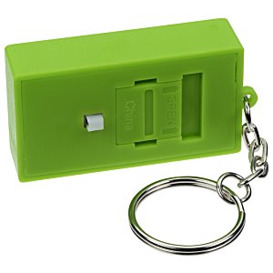 Additional Image 3 - a green key chain with a key ring