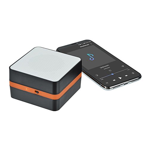 Additional Image 2 - a black and white cubes with orange stripes