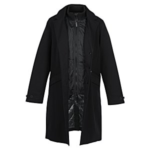 Additional Image 1 - a black long coat on a white background
