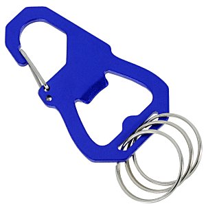 Additional Image 2 - a blue bottle opener with a few silver rings