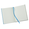 a white paper with a blue string