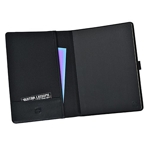 Additional Image 2 - a black wallet with a purple and blue stripe