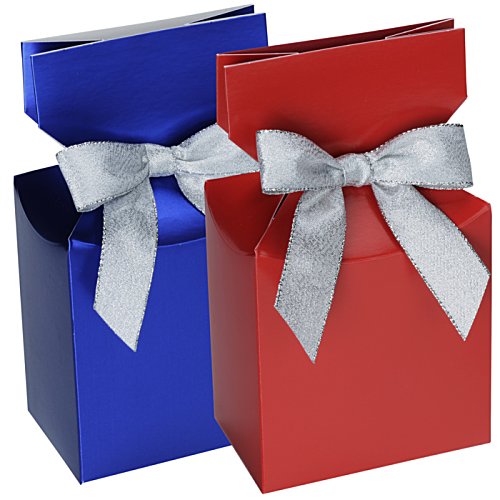 Additional Image 1 - a red and blue gift boxes with a white bow