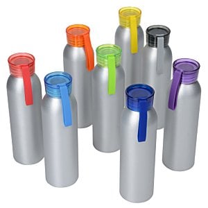 Additional Image 4 - a group of silver bottles with colorful lids