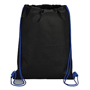 a black bag with blue straps