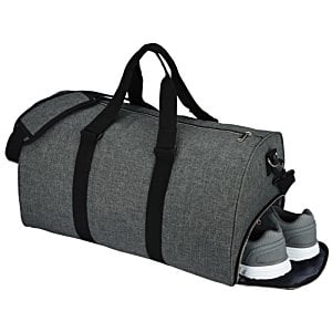 Additional Image 2 - a grey duffel bag with shoes on it
