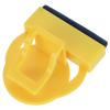 a yellow clip on a white background