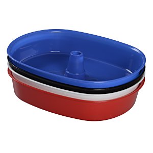 Additional Image 2 - a stack of red and blue bowls