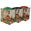 a group of bags with images