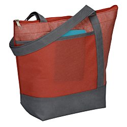 a red and grey bag