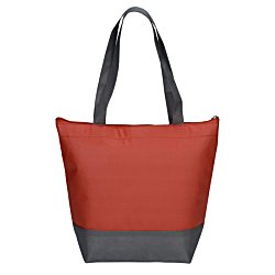 a red and grey bag