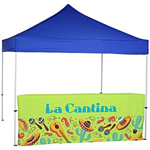 Additional Image 2 - a blue tent with a green and yellow banner