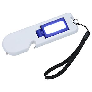 Additional Image 3 - a white usb flash drive with a black strap