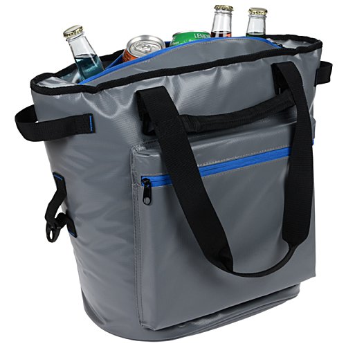 Additional Image 3 - a grey cooler bag with black straps
