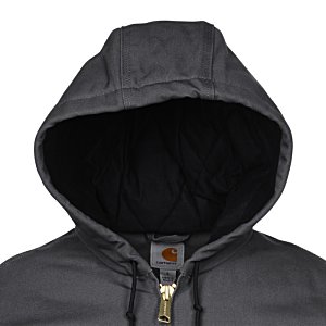 Additional Image 1 - a black hooded jacket with a zipper
