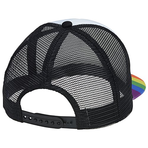 Additional Image 1 - a black hat with a rainbow colored bow