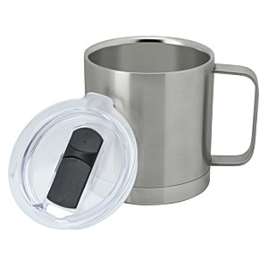 Additional Image 1 - a silver mug with a lid