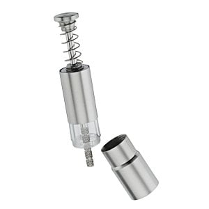 Additional Image 1 - a silver metal cylinder with a corkscrew