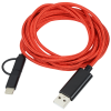 View Image 2 of 7 of Braided 10' Duo Charging Cable - 24 hr