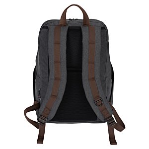 Additional Image 2 - a grey backpack with brown straps