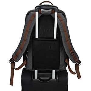 Additional Image 3 - a black backpack with brown straps