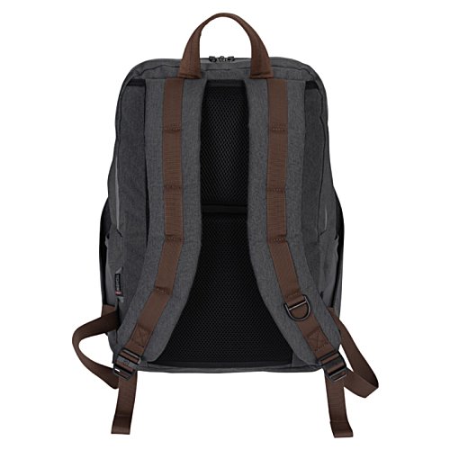 Additional Image 2 - a grey backpack with brown straps