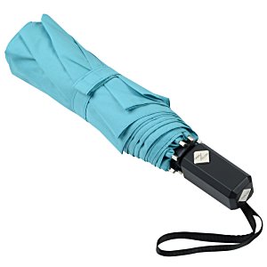 Additional Image 3 - a blue umbrella with a black handle