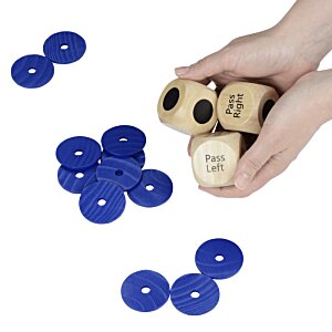 Additional Image 2 - a hand holding a pile of blue and white dice
