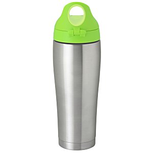 Additional Image 1 - a silver and green water bottle