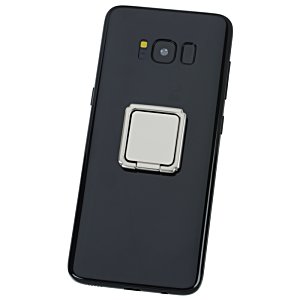 Additional Image 4 - a black cell phone with a square button