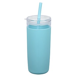 Additional Image 2 - a blue drink in a plastic cup with a straw