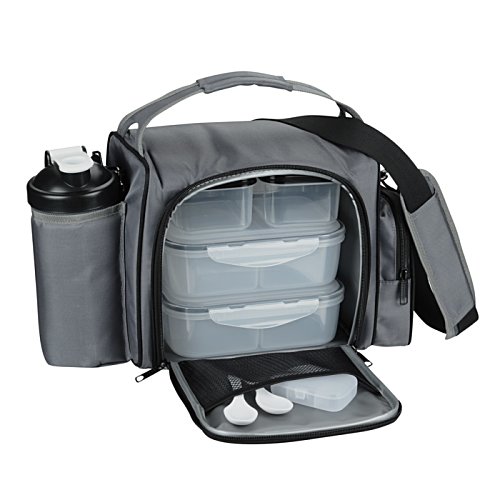 Additional Image 3 - a grey lunch bag with a white lid