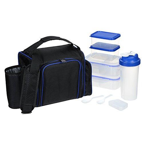 Additional Image 5 - a black and blue lunch bag