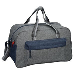 Additional Image 1 - a grey and blue duffel bag