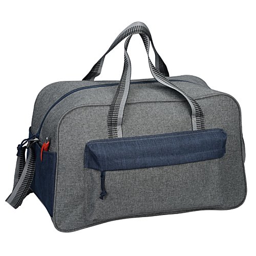 Additional Image 1 - a grey and blue duffel bag