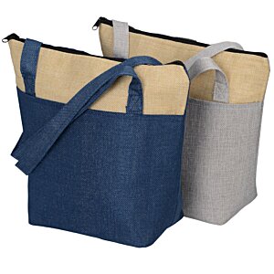 Additional Image 2 - a pair of blue and tan bags