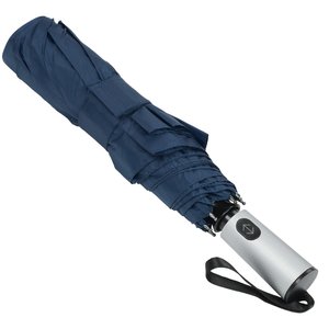Additional Image 1 - a blue umbrella with a black handle