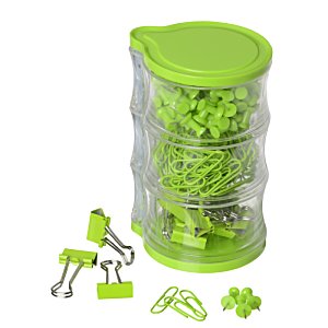 Additional Image 1 - a container of green clips and paper clips