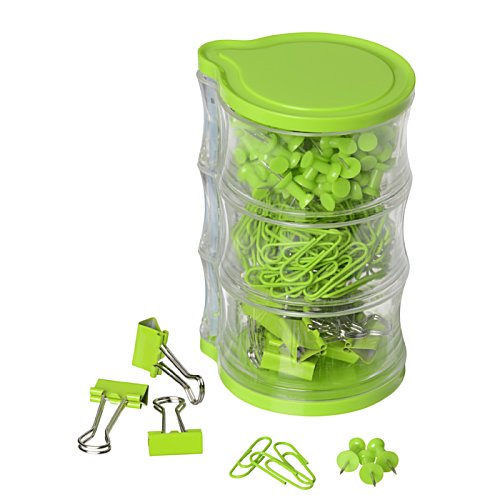 Additional Image 1 - a container of green clips and paper clips