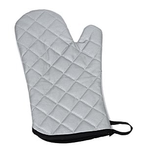 Additional Image 1 - a white oven glove with a black handle