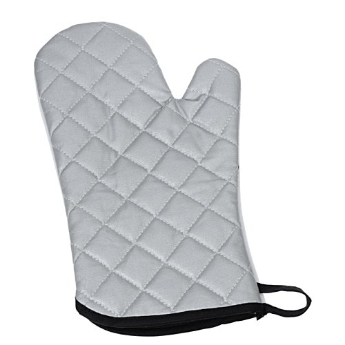 Additional Image 1 - a white oven glove with a black handle