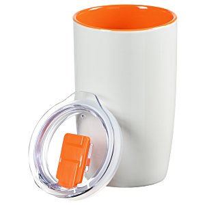Additional Image 3 - a white and orange cup