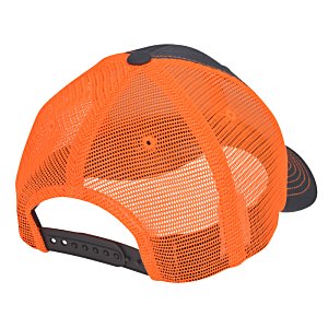 Additional Image 1 - an orange hat with a black strap