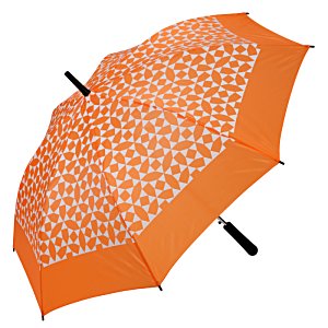 Additional Image 1 - an orange umbrella with black handles