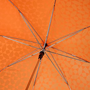 Additional Image 2 - an orange umbrella with a black handle