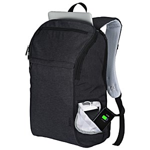 Additional Image 3 - a black backpack with a green light