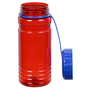 Additional Image 3 - a red water bottle with a blue lid